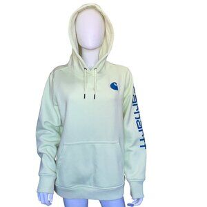 Carhartt Relaxed Fit Hoodie Mint Green w/ Blue Logo Womens Size XL